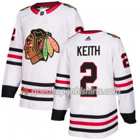 Chicago Blackhawks Duncan Keith 2 Adidas 2017-2018 Wit Authentic Shirt - Dames